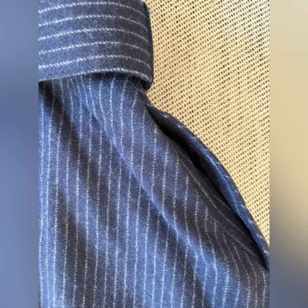 NEW Cara Cara Calypso Belt Bustier Midi Dress Navy Chalk Pin Stripe US 6 UK 10 - Picture 10 of 14